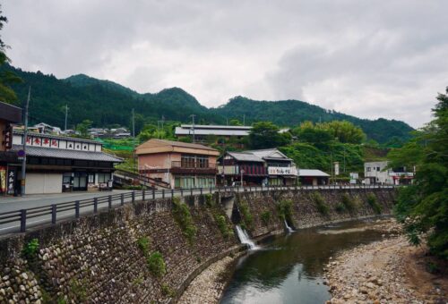 Shops along the river