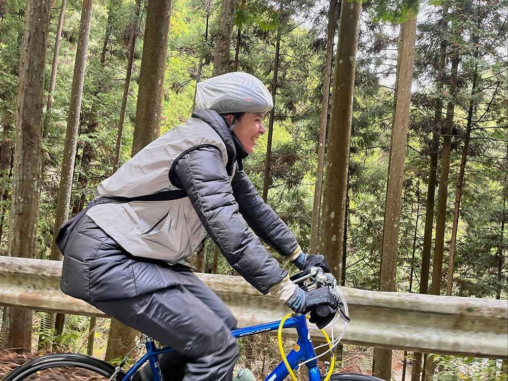 Riding on a mountain path