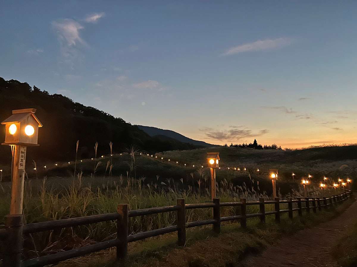 Soni Highland with lanterns / 曽爾高原山灯り