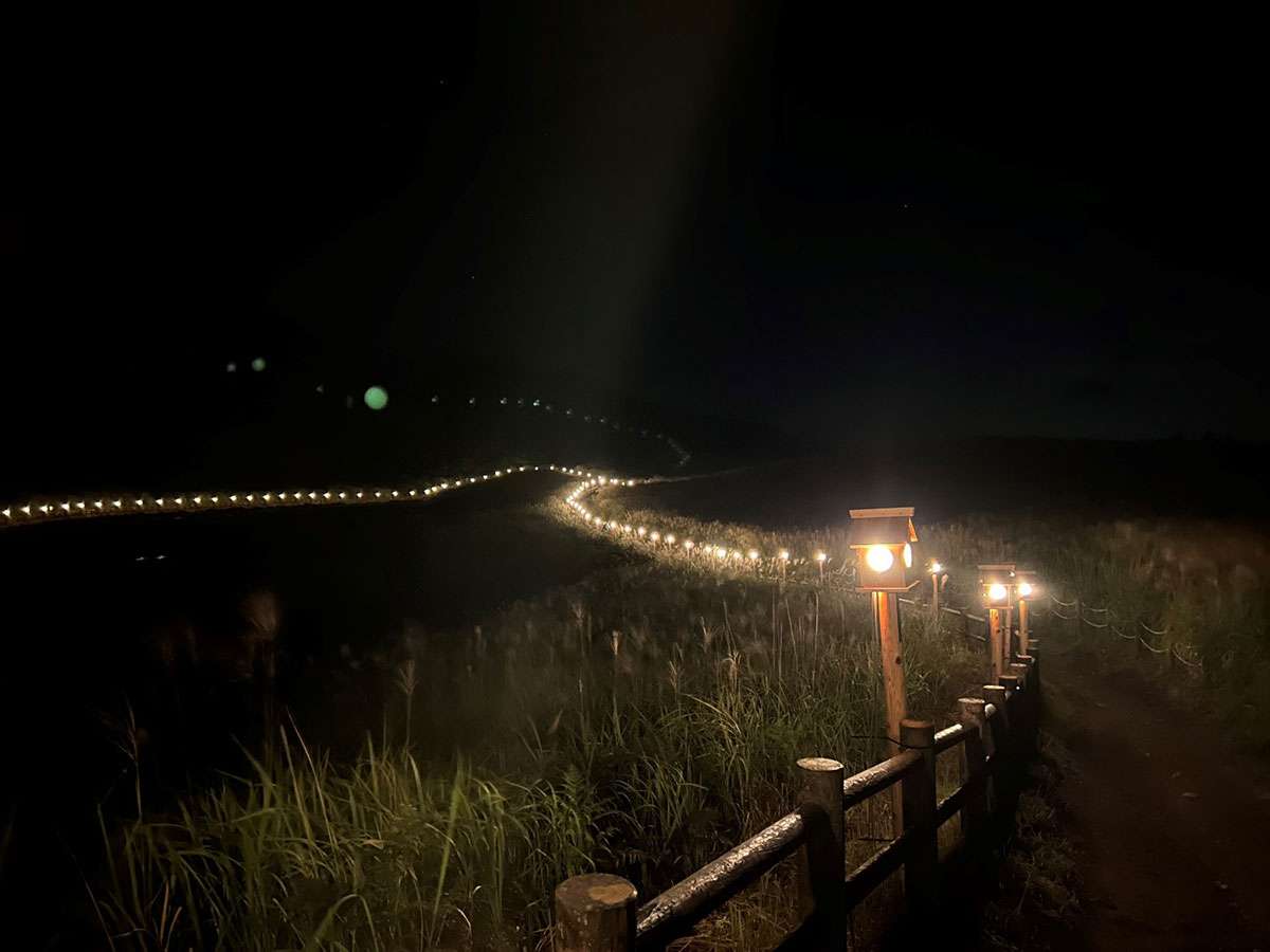 Soni Highland with lanterns / 曽爾高原山灯り